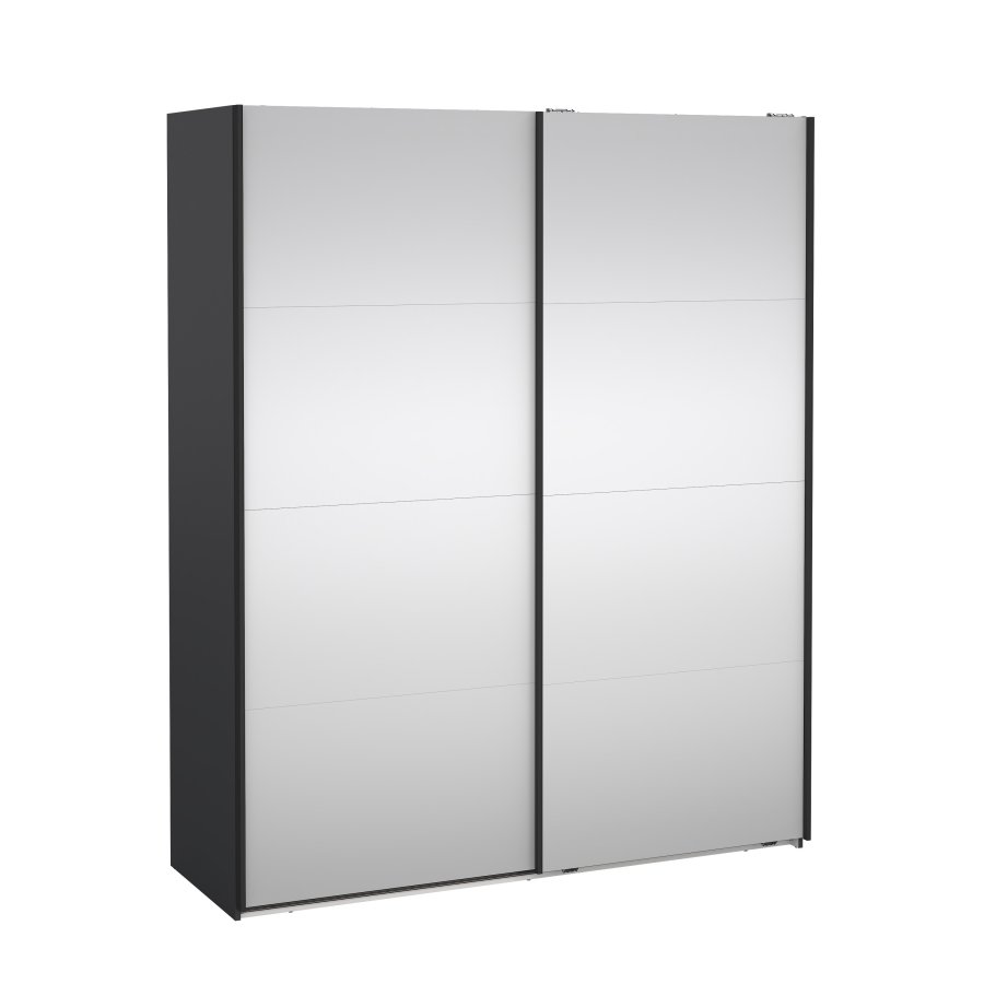 TVILUM Bergamo Garderob med 2 skjutd&ouml;rrar och spegel 180 x 220 cm - Paket