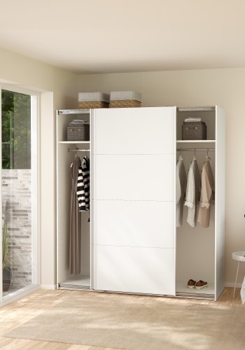 TVILUM Bergamo Garderobe med 2 skyved�rer 180 x 200 cm - Pakke