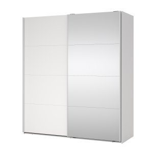 TVILUM Bergamo Garderob med 1 skjutd&ouml;rr + 1 skjutd&ouml;rr med spegel 180 x 200 cm - Paket