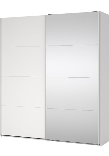 TVILUM Bergamo Garderob med 1 skjutd�rr + 1 skjutd�rr med spegel 180 x 200 cm - Paket