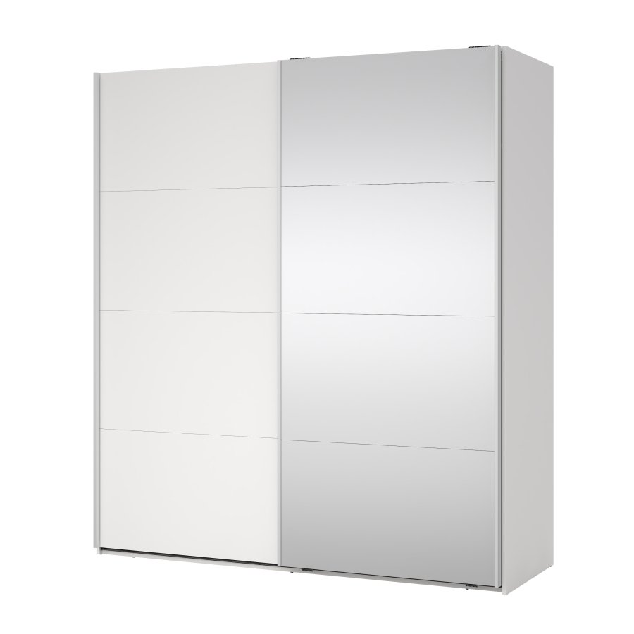 TVILUM Bergamo Garderob med 1 skjutd&ouml;rr + 1 skjutd&ouml;rr med spegel 180 x 200 cm - Paket