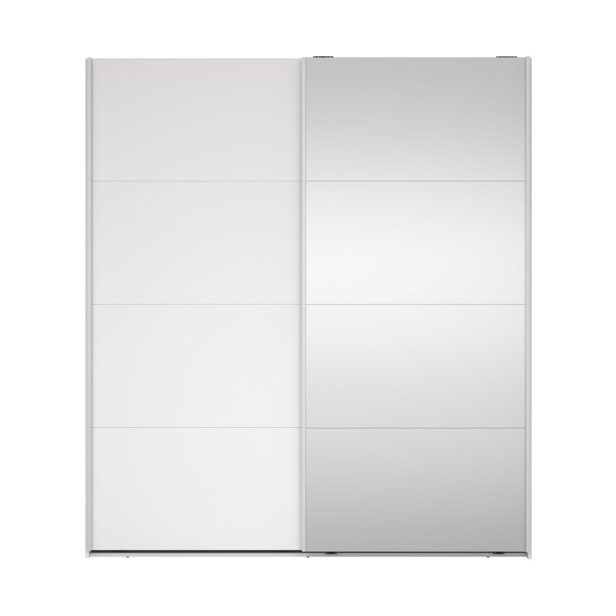 TVILUM Bergamo Garderob med 1 skjutd&ouml;rr + 1 skjutd&ouml;rr med spegel 180 x 200 cm - Paket