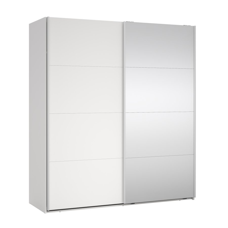 TVILUM Bergamo Garderob med 1 skjutd&ouml;rr + 1 skjutd&ouml;rr med spegel 180 x 200 cm - Paket