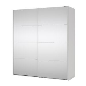 TVILUM Bergamo Garderob med 2 skjutd&ouml;rrar och spegel 180 x 200 cm - Paket