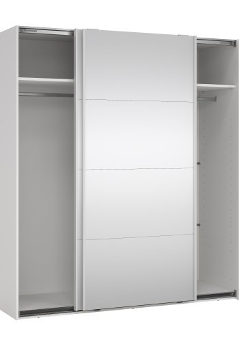 TVILUM Bergamo Garderob med 2 skjutd&ouml;rrar och spegel 180 x 200 cm - Paket