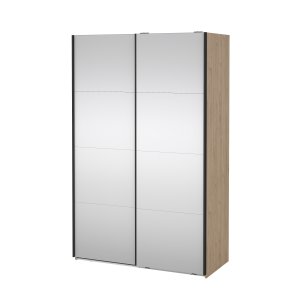 TVILUM Bergamo Garderob med 2 skjutd&ouml;rrar och spegel 140 x 220 cm - Paket