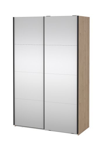 TVILUM Bergamo Garderob med 2 skjutd�rrar och spegel 140 x 220 cm - Paket