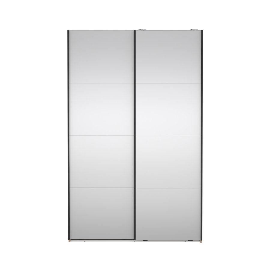 TVILUM Bergamo Garderob med 2 skjutd&ouml;rrar och spegel 140 x 220 cm - Paket