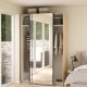 TVILUM Bergamo Garderob med 2 skjutd&ouml;rrar och spegel 140 x 220 cm - Paket