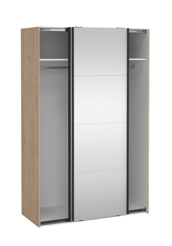 TVILUM Bergamo Garderob med 2 skjutd&ouml;rrar och spegel 140 x 220 cm - Paket