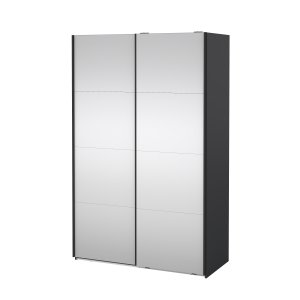 TVILUM Bergamo Garderob med 2 skjutd&ouml;rrar och spegel 140 x 220 cm - Paket