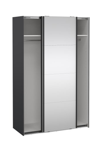 TVILUM Bergamo Garderob med 2 skjutd&ouml;rrar och spegel 140 x 220 cm - Paket