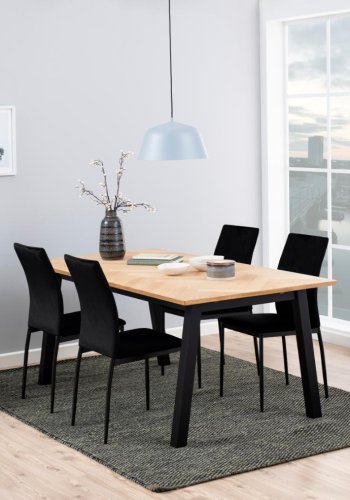 ACT NORDIC Demina spisebordsstol - svart polyester og sort metall