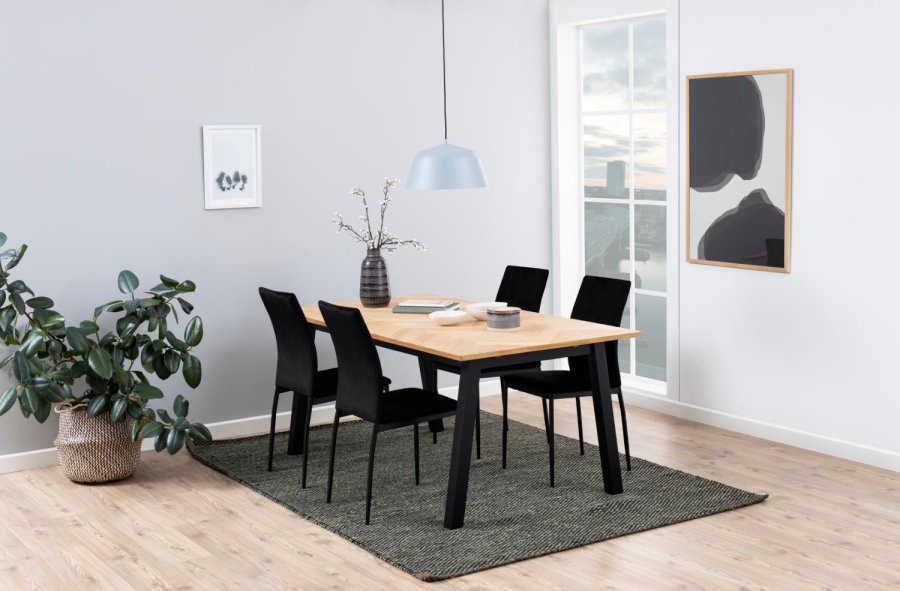 ACT NORDIC Demina spisebordsstol - svart polyester og sort metall