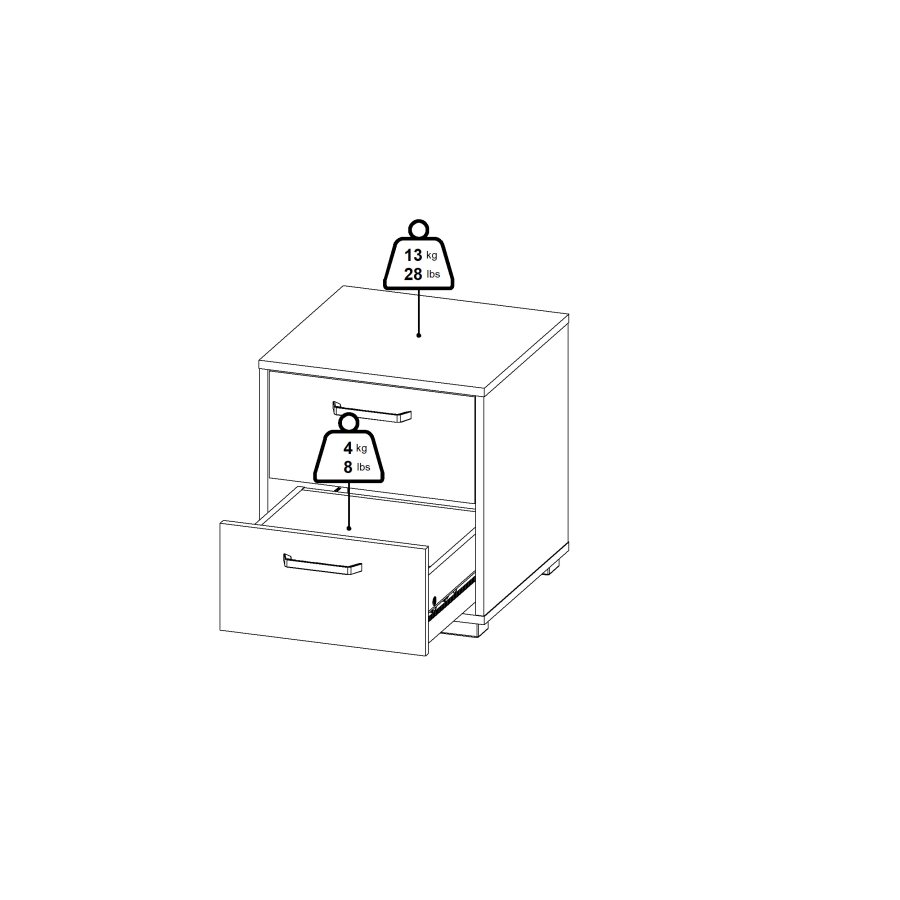 TVILUM Sofia Nattduksbord 2 l�dor - Paket