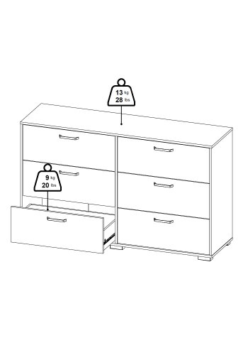 TVILUM Sofia Dubbelbyr� med 6 l�dor - Parcel