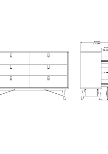 TVILUM Ry Dubbelbyr� med 6 l�dor - Parcel