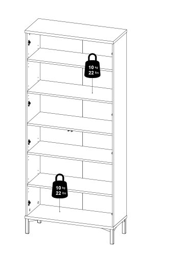 TVILUM Roomers porcel�nsskab med 2 l�ger - Parcel