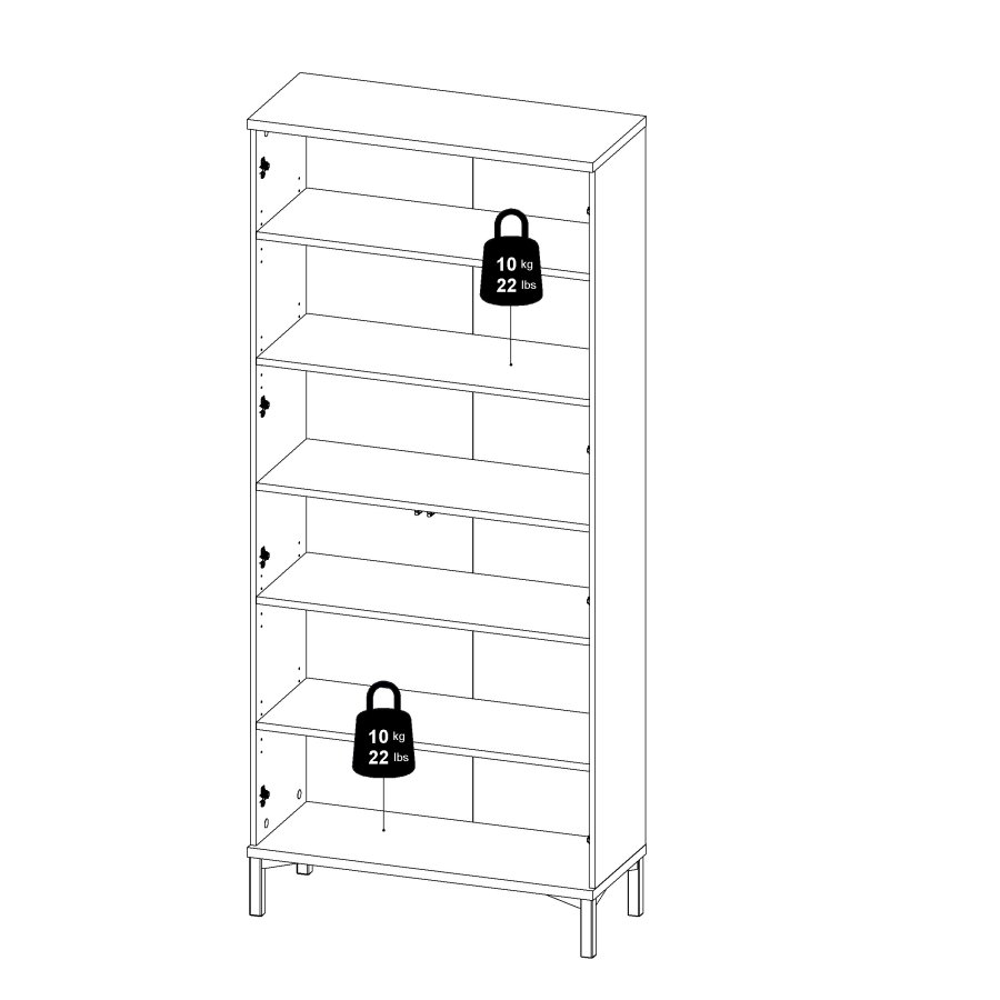 TVILUM Roomers porcel�nsskab med 2 l�ger - Parcel