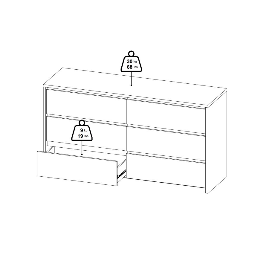 TVILUM Next Dubbelbyr� med 6 l�dor