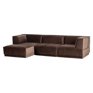 WOOOD Manu Sch�slongsoffa V�nster Sammet Brun [Fsc]