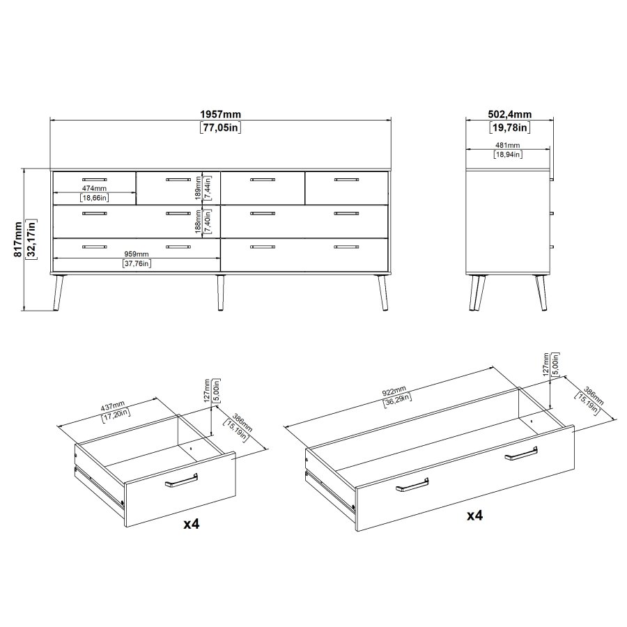 TVILUM Tone dubbelbyr� 4+4 l�dor