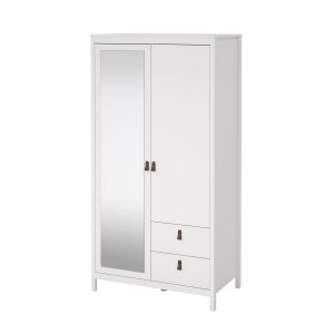 TVILUM Madrid Garderob med 1 d&ouml;rr + 1 spegeld&ouml;rr + 2 l�dor - Paket