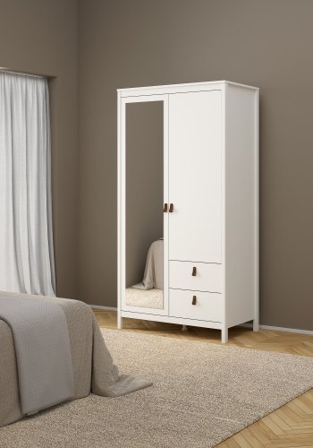 TVILUM Madrid Garderob med 1 d�rr + 1 spegeld�rr + 2 l�dor - Paket