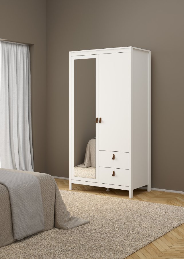 TVILUM Madrid Garderob med 1 d&ouml;rr + 1 spegeld&ouml;rr + 2 l�dor - Paket