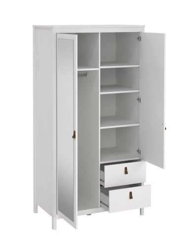 TVILUM Madrid Garderob med 1 d&ouml;rr + 1 spegeld&ouml;rr + 2 l�dor - Paket