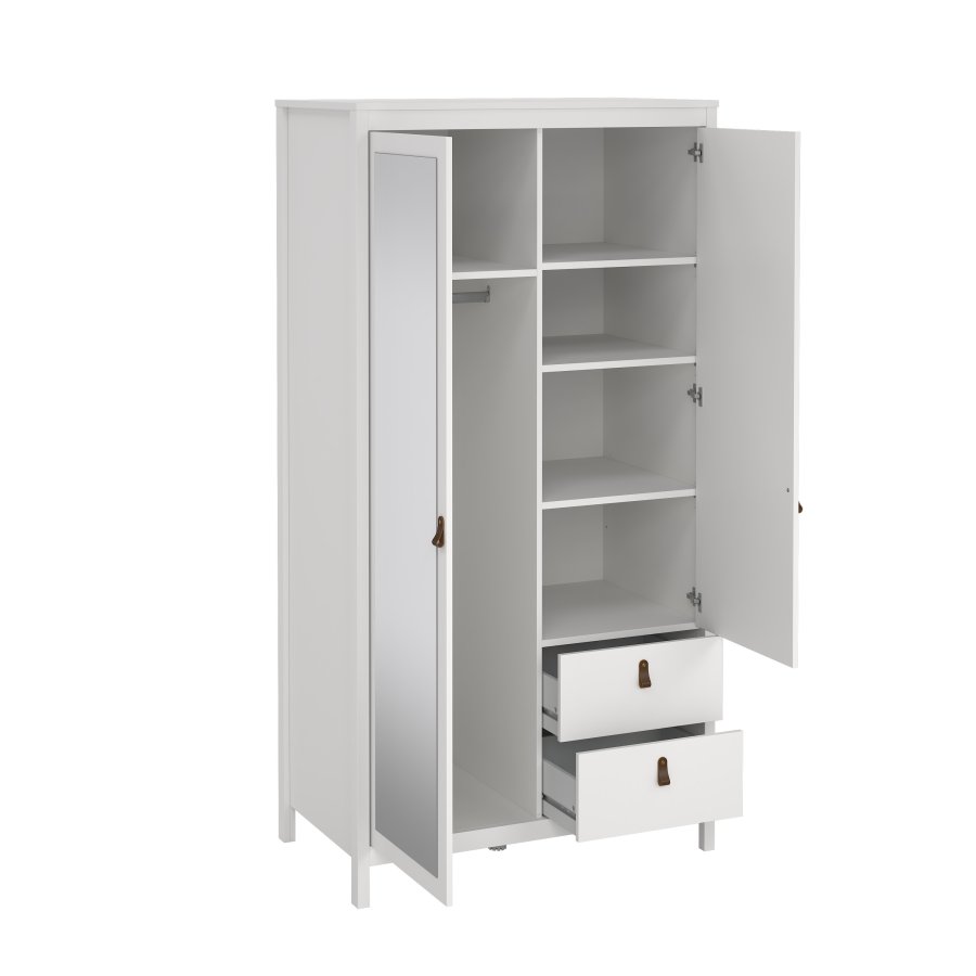 TVILUM Madrid Garderob med 1 d&ouml;rr + 1 spegeld&ouml;rr + 2 l�dor - Paket