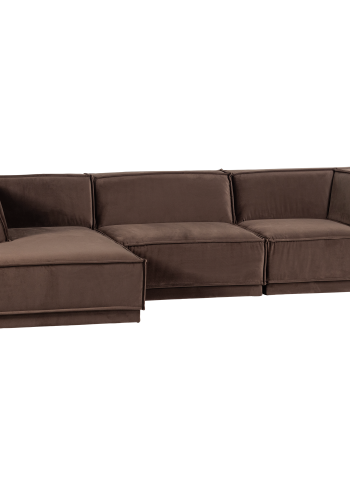 WOOOD Manu Sjeselongsofa Venstre fl�yel brun [Fsc]