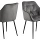 ACT NORDIC Brooke spisebordstol, m. armlener - mrkegr polyester og sort metall