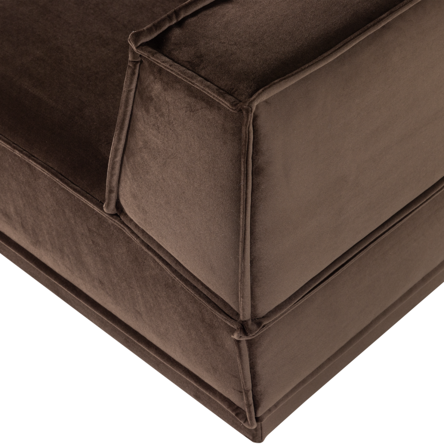 WOOOD Manu Sjeselongsofa Venstre fl�yel brun [Fsc]