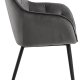 ACT NORDIC Brooke spisebordstol, m. armlener - mrkegr polyester og sort metall