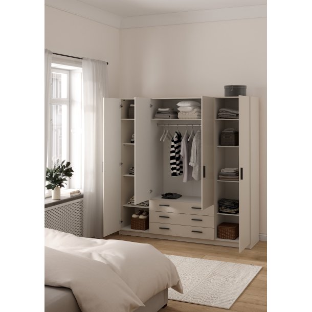 Sprint Garderobeskab 4 l�ger + 3 skuffer -  Tvilum