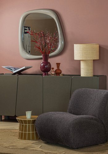 WOOOD Plus dekorativt sidebord 38x30 cm keramikk honninggul