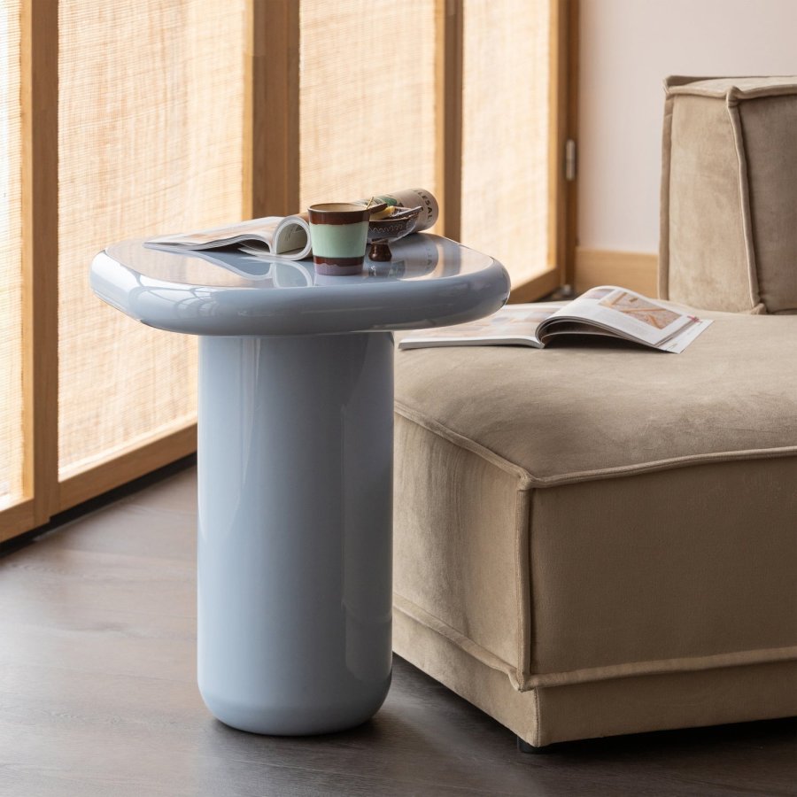 WOOOD Zava sidebord i tre h�yglans lysebl� [Fsc]