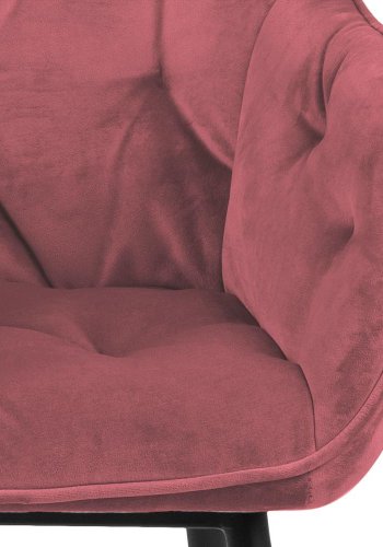 ACT NORDIC Brooke spisebordsstol, med armlener - korall polyester og sort metall