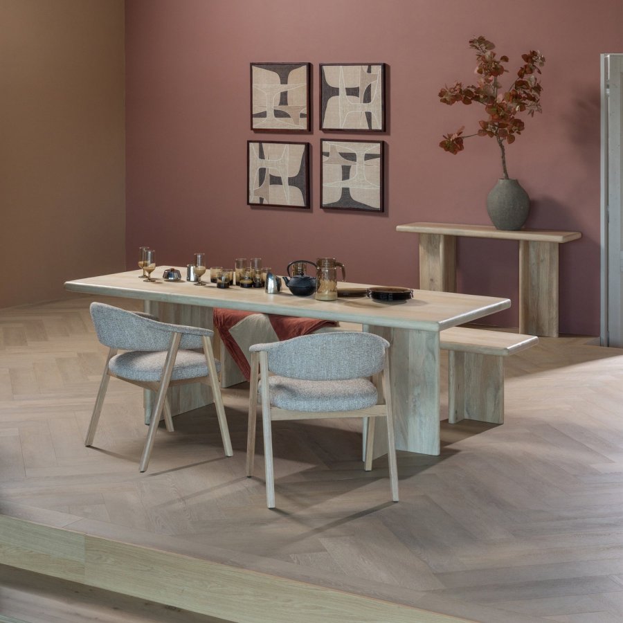 WOOOD Tunar Matstol Med Armst&ouml;d Tr&auml; Naturf&auml;rgad [Fsc]