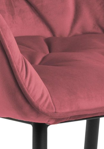 ACT NORDIC Brooke spisebordsstol, med armlener - korall polyester og sort metall