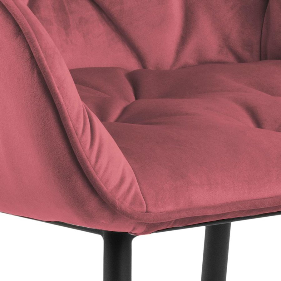 ACT NORDIC Brooke spisebordsstol, med armlener - korall polyester og sort metall