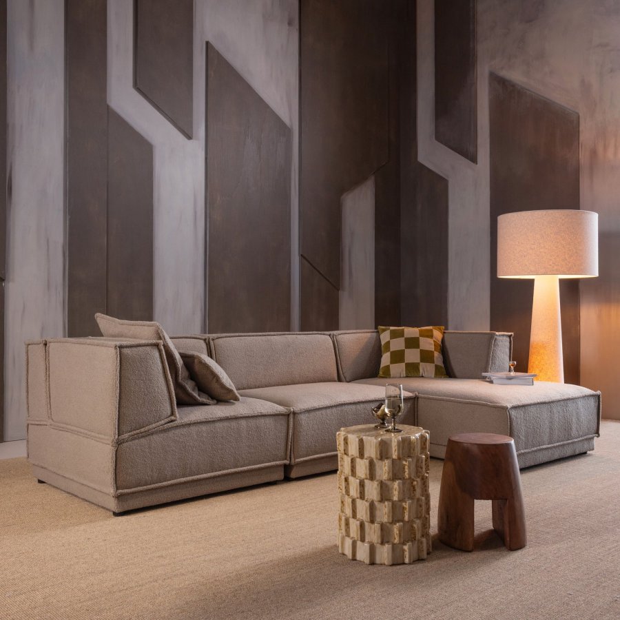 WOOOD Manu Sjeselongsofa H�yre Grov Chenille Naturfarget [Fsc]