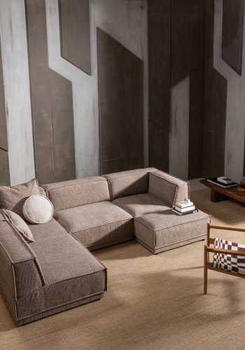 WOOOD Zano lenestol trebrun med kelimsete naturlig