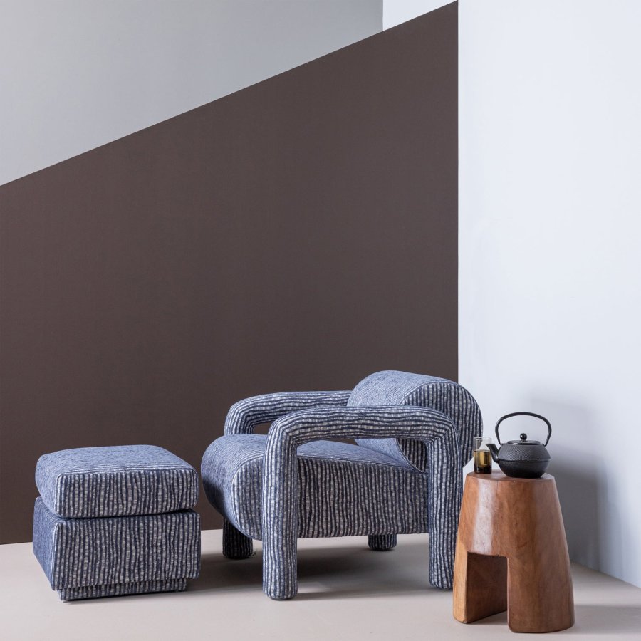 WOOOD Lou Hocker Med Design Gr�/Bl� [Fsc]