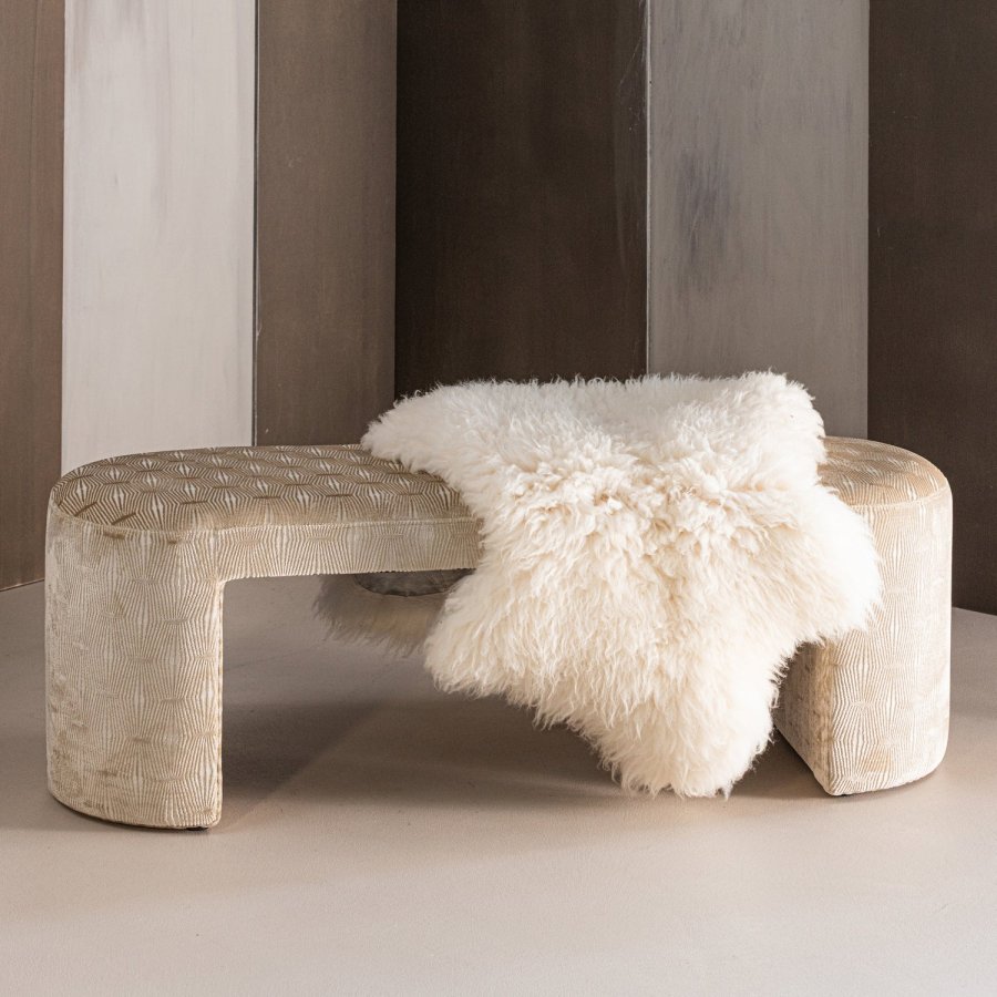 WOOOD Jacob polstret benk stripete design naturlig [Fsc]