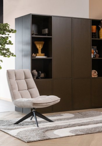 WOOOD Toval blomsterpotte lav metall h�yglans lilla/brun