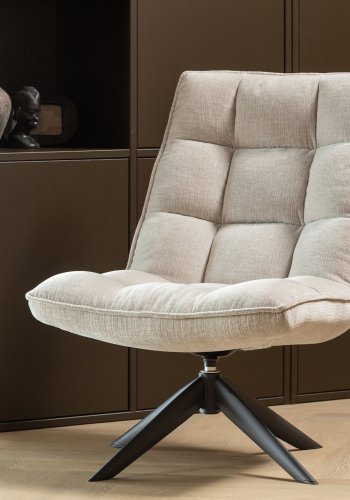 WOOOD Jouke snurrstol chenille texturerad natur