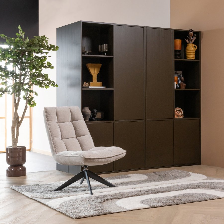 WOOOD Jouke svingstol chenille teksturert natur