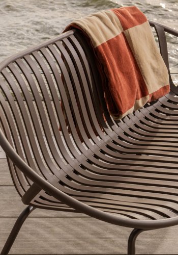 WOOOD Zena Rutig Sammet Rostbrun/Beige